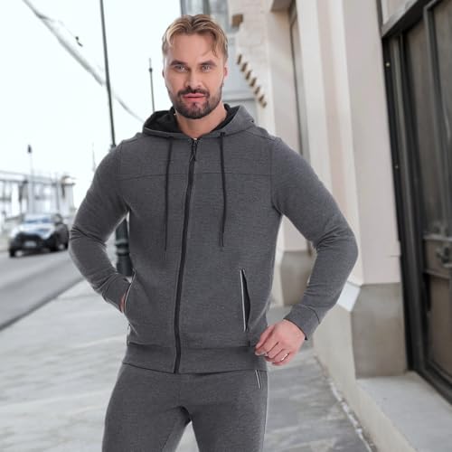 Mens Tracksuit 2 Piece Set Casual Sweatsuits Full Zip Track Suits Jogging Athletic Suit Sets3
