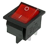 Red Light DPST ON/OFF Snap in Boat Rocker Switch 16A/250V 20A/125V AC 30x21mm
