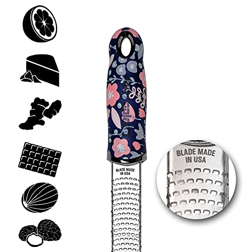 Image of Microplane Premium Classic Lemon Zester Tool (Floral Printed Handle)