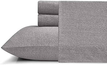 Morgan Home Cotton Rich Twin XL Size Jersey Sheet Set | T-Shirt Soft | Heather Knit | Machine Washable| All Season Lightweight | Stretch Snug Fit Bed Sheets | Warm & Cozy