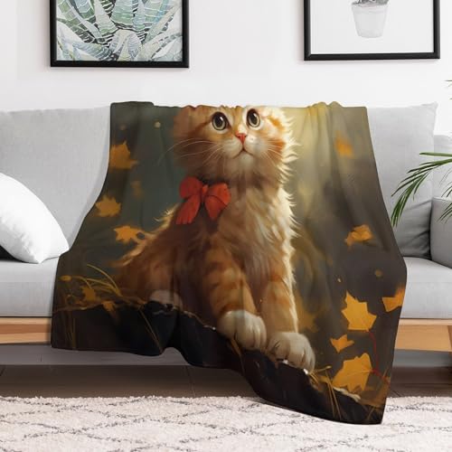 Couverture lit chat mignon plaid chaud et doux lavable en machine