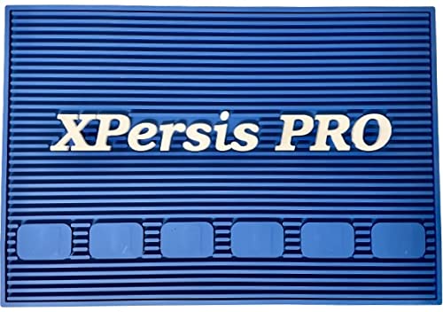 XPERSIS PRO Magnetic Barber Station Mat Anti-skid Silicone Great For Barbers (Blue)