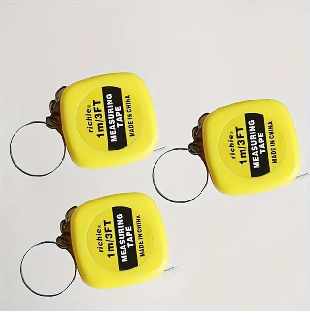 Mini 1 Metre Anahtarlık Metre | Taşınabilir Ölçüm Bandı | Cep Tipi Sarı Plastik Mini Tape Measure – Dikiş, Hobi ve Günlük Kullanım İçin
