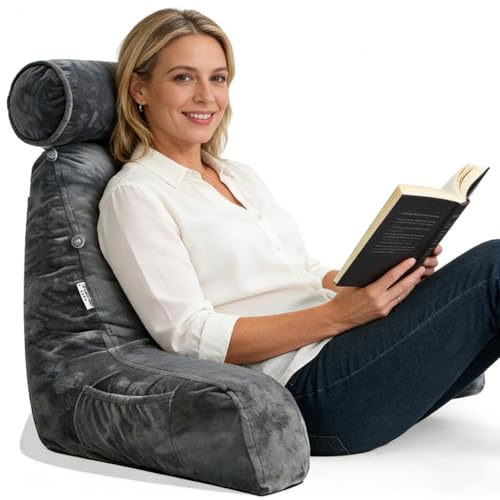 mittaGonG Extra Large Reading Pillow for Sitting in Bed Adult with Detachable Neck Support Cushion &...