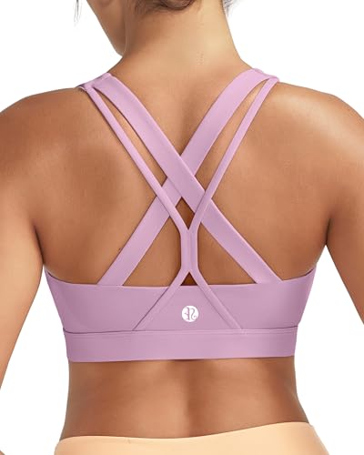 Image of RUNNING GIRL Sports Bras for Women,Seamless Strappy Sports Bra High Support Crisscross Back with Removable Pads