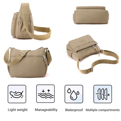 Large Capacity Crossbody Bag - Water-Resistant Nylon Messenger, with Adjustable Strap, Water-Resistant Daypack4