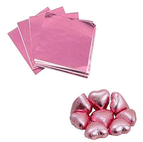 Image of 7horse Sweets Candy Chocolate 12 Microns Aluminum Foil Wrappers (Light Pink, Size: 13 x 9 cm), 325 Pieces