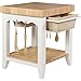 HomeStock Farmhouse Fresh Square Kitchen Island with Butcher Block Top, 30