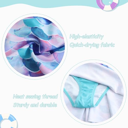 Girls One Piece Swimsuits Short Sleeve Swim Dress for Girls Hawaiian Skirted Bathing Suit Summer Swimwear 3-16 Years4