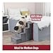 TRIXIE Velour Dog Stairs with Tread Steps - 4 Step Pet Stairs for Beds and Couches - Foldable with Additional Storage Space - in Gray
