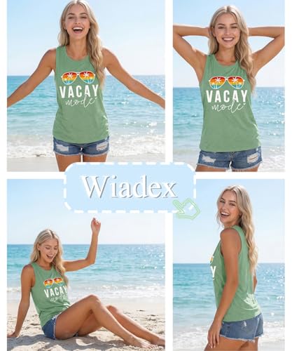 Image of Vacay Mode T Shirts for Women Summer Beach Hawaii Vacation Short Sleeve Tops Holiday Cruise Getaway T Shirts
