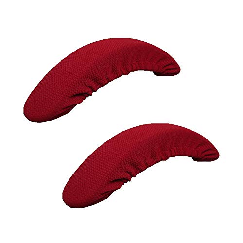 Image of Iseedy Removable Washable Office Chair Armrest Slipcovers Covers Pads (Wine red)