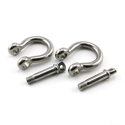 Heyous SPDHOOK-M10-2 2Pcs 3/8 Inch 10Mm Screw Pin Anchor Shackle Stainless Steel Heavy Duty Bow Shape Load Clamp thumb #3