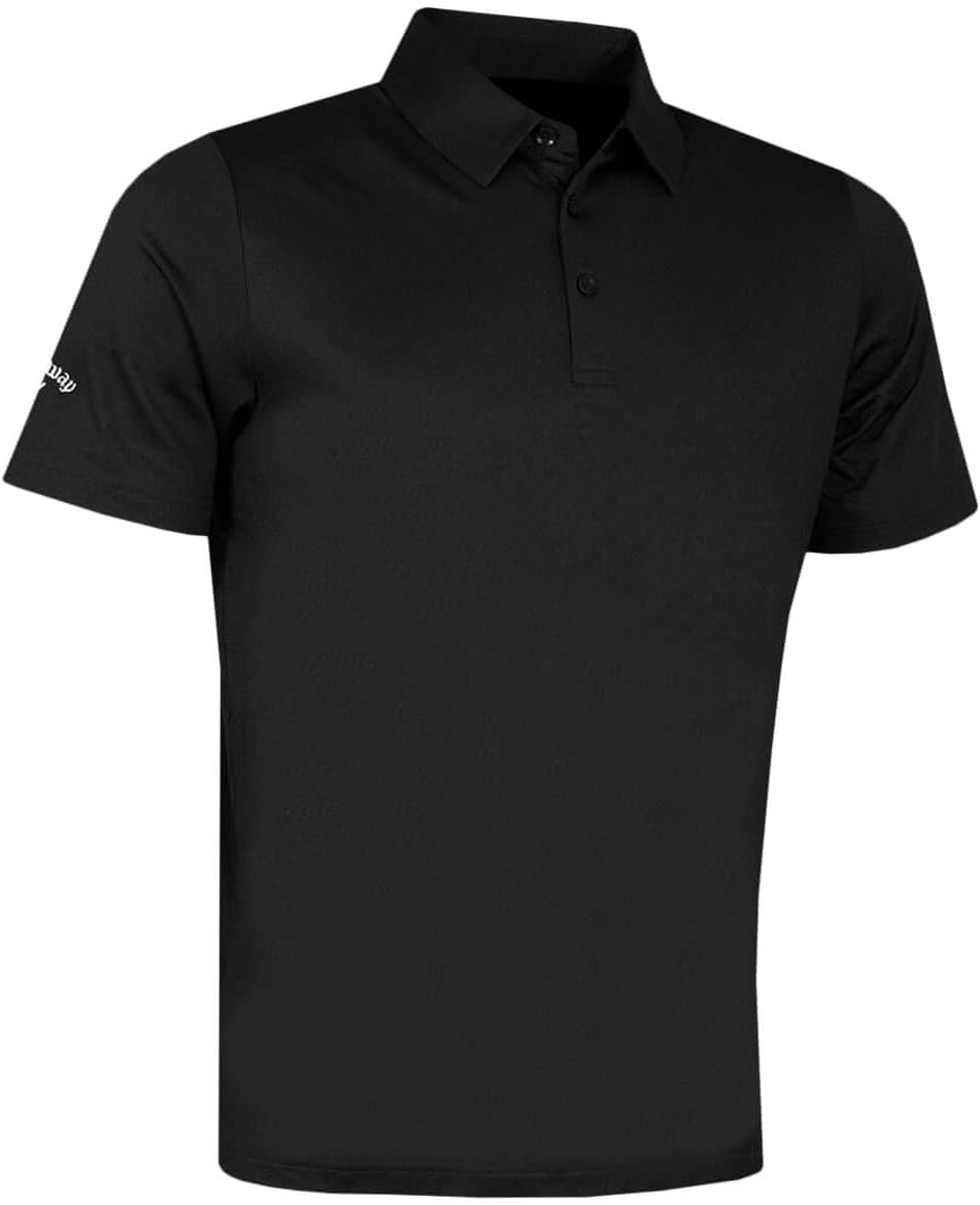 Callaway Golf Mens Swingtech Solid Stretch Golf Polo Shirt Caviar Large