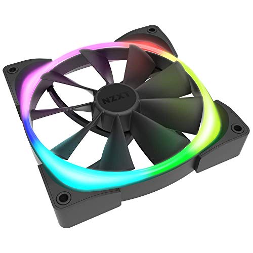 Nzxt Aer Rgb 2 - Hf-28140-B1 - 140Mm - Advanced Lighting Customizations - Winglet Tips - Fluid Dynamic Bearing - Led Rgb Pwm Fan For Hue 2 - Single (Hue2 Lighting Controller Not Included),Black 1