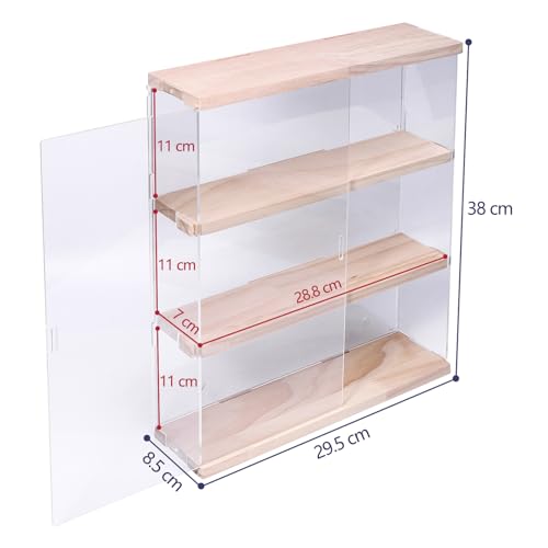 Nynelly 3 Shelf Clear Acrylic Display Case with Door, Wall Display Shelf for Models Figures, Funko Pop, Pop Mart, Labubu - Image 2