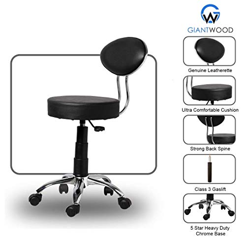 Image of Stool Revolving Office Chair for High Back Support with Rolling Moving Wheels Spine Lumbar and Ortho Backrest , Set of 2