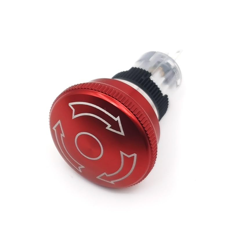 Rotation Stop Button Metal Emergency Switch Brake 16/19/22mm with Plug-in Base 1Pcs(16MM Type E,1NO1NC)