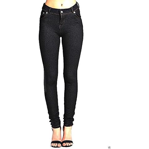 FASHION INSTYLE Skinny Womens Jeans Stretchy Jeggings Ladies New Fit Coloured Trousers UK Size 16 Black Cover