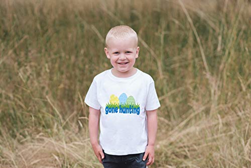 7 Ate 9 Apparel Boy's Gone Hunting Novelty Easter Tshirt 4T Blue And Green #TOP4