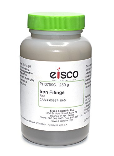 EISCO Fine Iron Filings, 250g - 40-60 Mesh Iron Shavings for Magnets