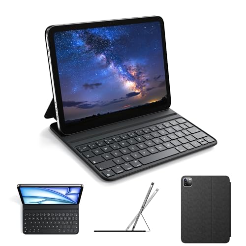 Clavier étui IPad Air 11 & Pro 11 - AZERTY, Pavé Tactile, Rétroéclairage 7 Couleurs, Détachable