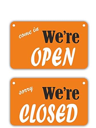 SIGN EVER Come in We are Open Sorry We are Closed Double Sided Sign Board Office Company Mall Shops Multicolored Hanging Signage Business Commercial L x H 25 cm x 17 cm