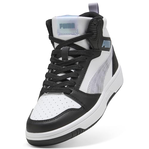 PUMA Fille Rebound V6 Mid Space Belle Jr, Puma Black Lilac Crush Puma White, 36 EU