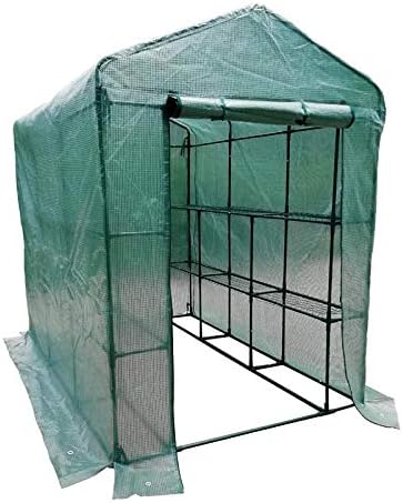 MTB Outdoor Portable Walk-in Garden The Greenhouse 2 Tiers 12 Shelves with UV Resistant PE Cover - 84" Lx56 Wx77 H