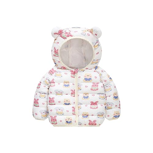 Boys Girls Cute Windproof Hooded Outerwear Toddler Kids Thermal Bear Ear Hood Jacket Coat Fall Winter Ski Suit