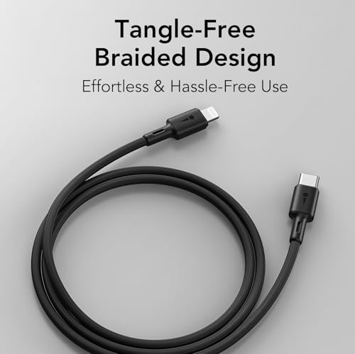 Image of Oraimo 20W Fast Charging Cable for iPhone | Type-C to iPhone | 480 Mbps Data Transfer | Tangle-Free, Bend-Proof & Heat-Resistant | Compatible with iPhone, iPad & MacBook | 1M Length (OCD-CL54)