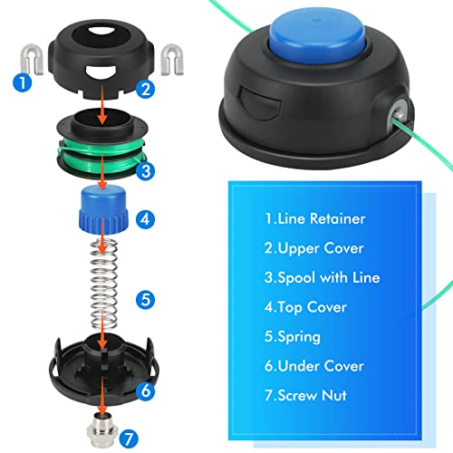 THTEN T25 Tap Advance Trimmer Head Compatible with Husqvarna 966674401 537338306 125L 125LDx 128L 128LD 128LDx 128R 128RJ 223L & Compatible with RedMax Jonsered Craftsman Trimmer Head