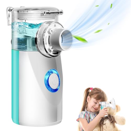 LIFOCI Aerosol Portatile Silenzioso, Macchina Aerosol per Adulti e Bambini, Aerosol con Boccaglio e Maschera, Nebulizzatore Aerosol Macchinetta Aerosol Adult e Bambini (Green)