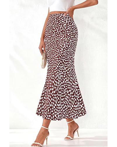 Image of BTFBM Satin Skirts for Women Trendy 2026 Summer Fall | High Waisted A-Line Leopard Print,Floral Print, Business Casual,Cocktail,Wedding Guest,Long Silk Midi Skirt