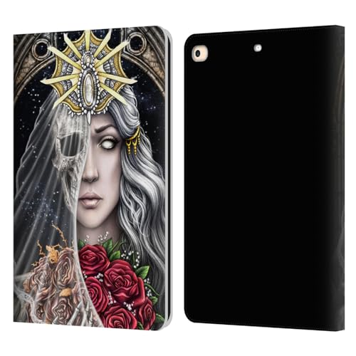 Housse cuir iPad 9.7 2018 Sarah Richter mariée squelette roses