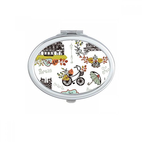 Miroir de poche Paris Eiffel ovale et compact pour maquillage - 2