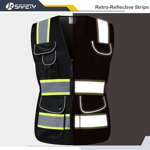 JKSafety Women Hi-Vis Reflective Safety Vest | Neon Color body Sewed Reflective Strips Breathable Lightweight ANSI Compliant