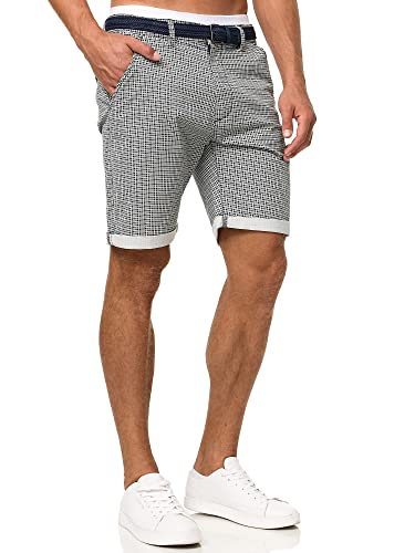 Indicode Herren Bourchier Chino Shorts mit 4 Taschen aus 98% Baumwolle | Bermuda Sommershorts für Männer Black, L