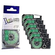 LM Tapes Premium Compatible Label Tape Replacement for Casio XR12GN 1/2 in Black on Green Labeling Tape for use in Casio XR-12GN 12mm, 6/Pack