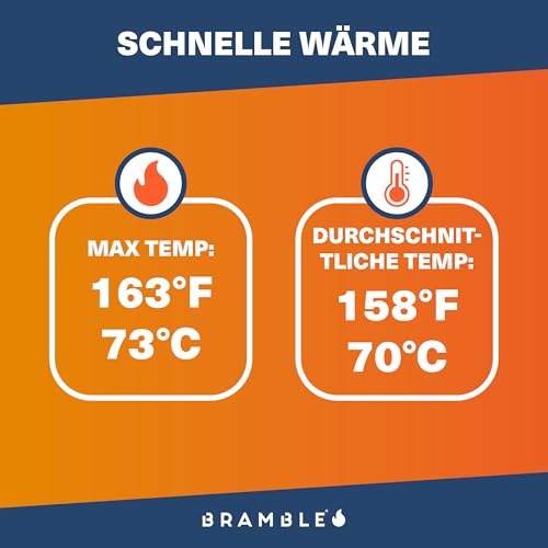 Bramble – Fußsohlenwärmer (15 Paar, 30 insgesamt) – Vollflächige Fußwärmsohlen für Schuhe und Stiefel – Luftaktiviert und geruchsfrei – Bis zu 10 Stunden Wärme
