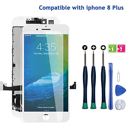 for iPhone 8 Plus Screen Replacement White 5.5", LCD Display Touch Digitizer Assembly