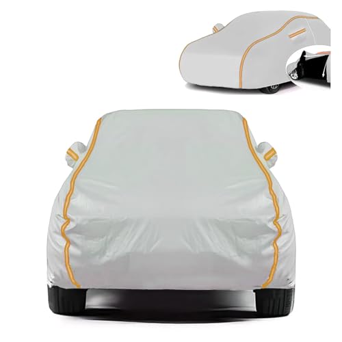 車 カバー 屋外車ボディカバー 適用 トヨタ ヤリス クロス ハイブリッド 2020-2023 アクセサリー、防水性と通気性車体カバー 冬雪対策防水防塵防輻射紫外線、耐強風 蛍光シ反射ストライプとサイドジップ付き 全天候型保護 屋内と屋外の四季対応