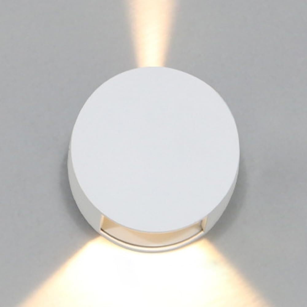 SMCCYYSD Mini Led Wall Lamp Indoor Outdoor Light Modern Simple Sconce Round Aluminum Lantern for Garden Villa Courtyard Balcony Foyer Entrance Corridor Mounted Lamp(White,6000K)