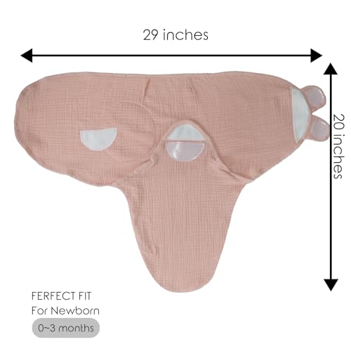 Image of Organic Ultra Soft Muslin Baby Swaddles for Newborn Babies, 3-Pack Adjustable Infant Sleep Sack wrap (Gentle Style, 0-3 Months)