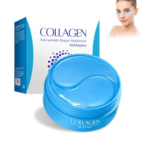 60 Patchs Yeux au Collagène,Masque Hydratant Pour les Yeux,Patch Anti Cernes et Soulage les Poches,Nourrit et Lisse le Contour des Yeux