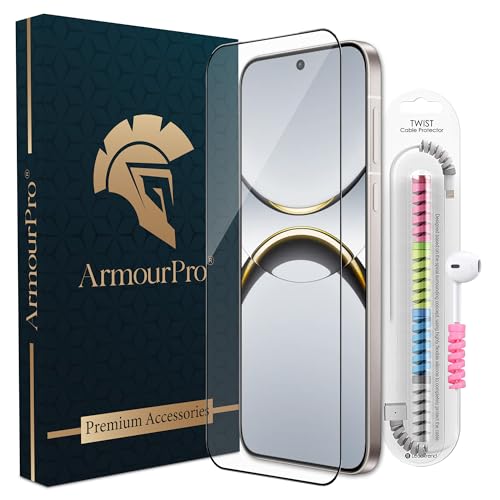 Image of ArmourPro Military Grade Gorilla Tempered Glass Screen Protector Compatible for Oppo Find X8 with Edge to Edge Coverage, Cable Protector and Easy Installation kit (6.59 Inch)