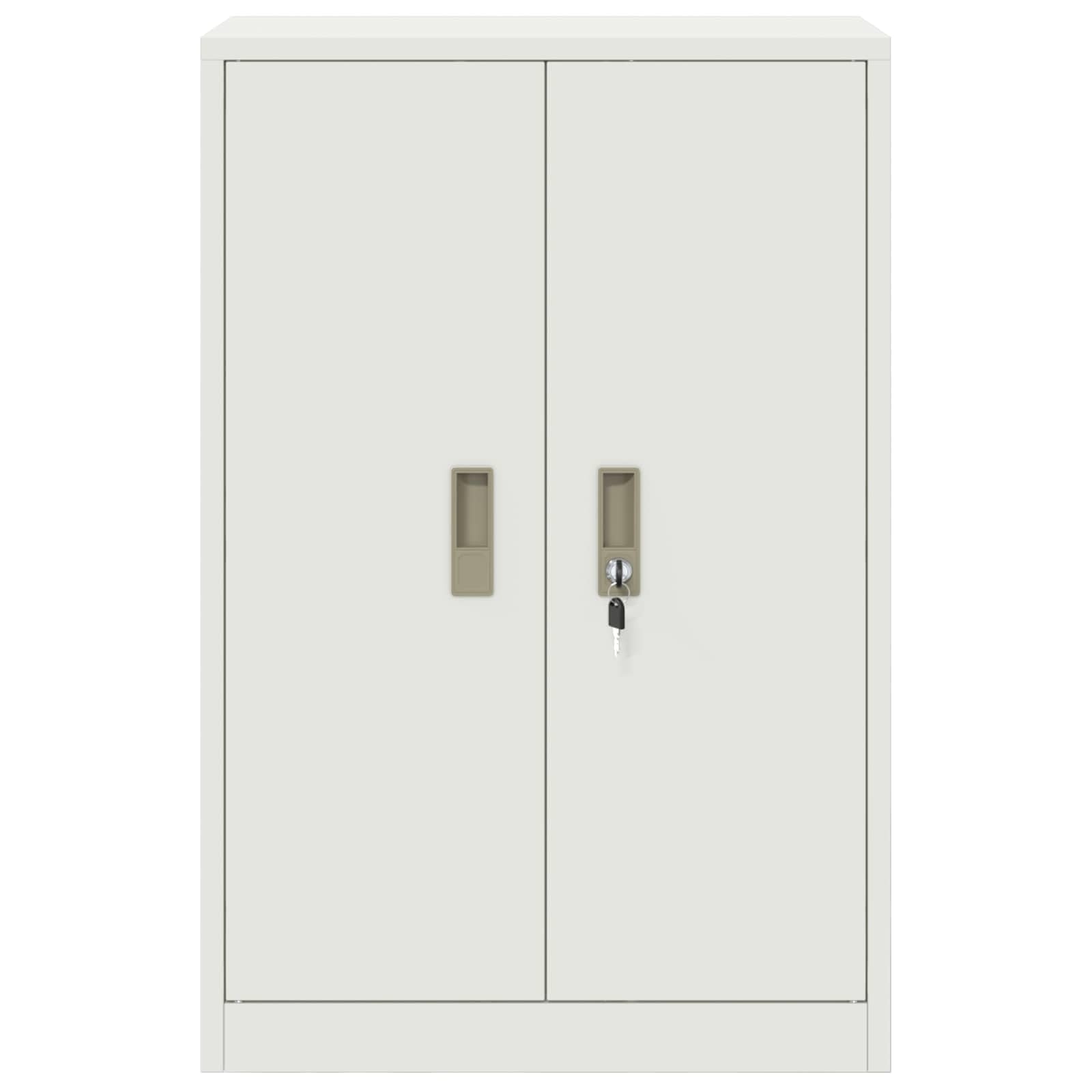 Armario de almacenamiento de acero blanco de 60 x 40 x 90 cm con puertas con cerradura, ideal para oficinas, oficinas en casa y estudio, solución de almacenamiento resistente con mucho