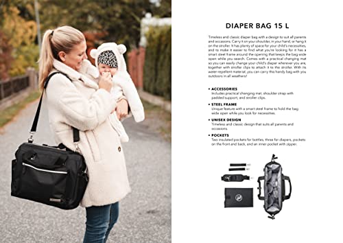 Sac à langer Twistshake 15 L noir avec matelas et compartiments biberons