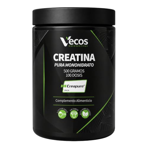 Creatina Monohidrato Creapure® – Polvo Micronizado 500 g sin Sabor – Alta Pureza Alemana para Máxima Fuerza, Potencia y Recuperación (500 Gramos)