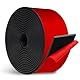 Neopren Gummistreifen, Gummimatte Vollgummi Gummiplatte für Bodenbeläge, Dichtungen, Vibrationsschutz, Anti-Rutsch, DIY Abdichtung und Stoßdämpfung (Rote Klebeband, 5mmx50mmx3m)